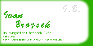 ivan brozsek business card