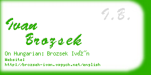 ivan brozsek business card